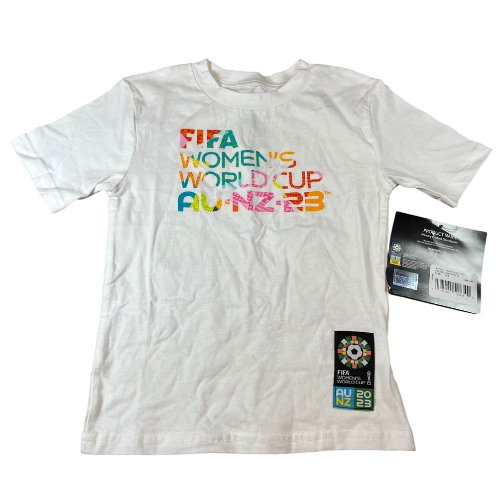FIFA Womens World Cup 2023 AU NZ Kids White T-Shirt Outerstuff 9KIB37AXV Size 4
